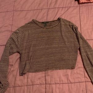Cropped striped long sleeve Tshirt